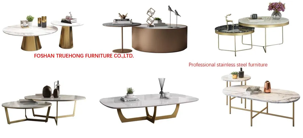 5 Star Hotel Project Stainless Steel Table High-End Customized Metal Furniture Stainless Steel Coffee Table