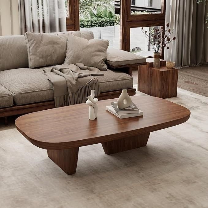 Luxury Oak Wood Living Room Coffee Table with High-End Finish