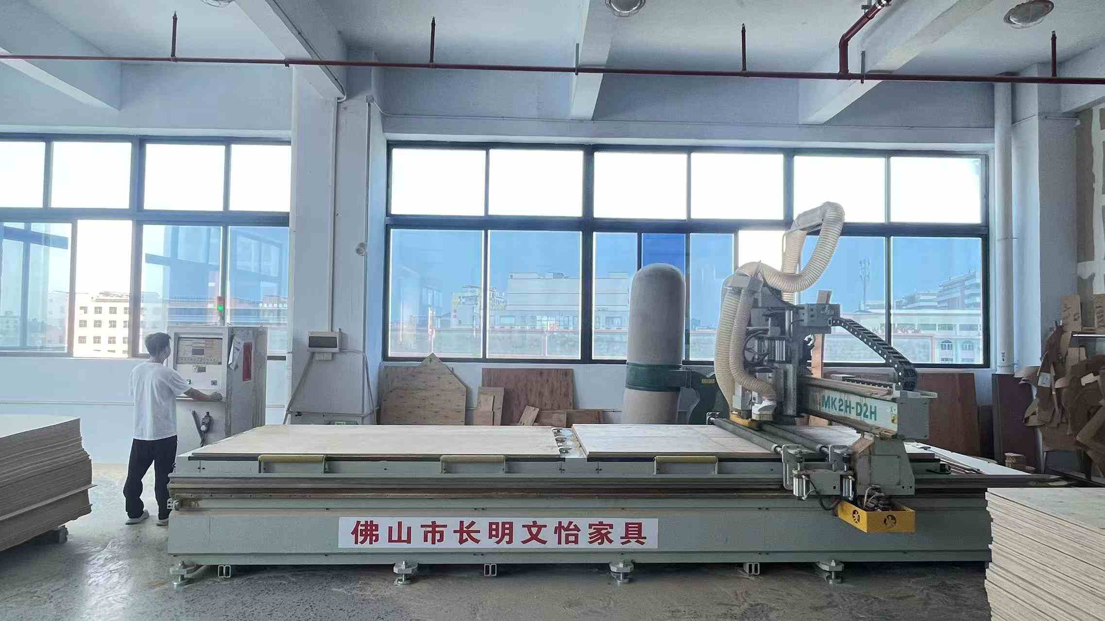 CNC laser cutting precision wood panels for furniture frame production