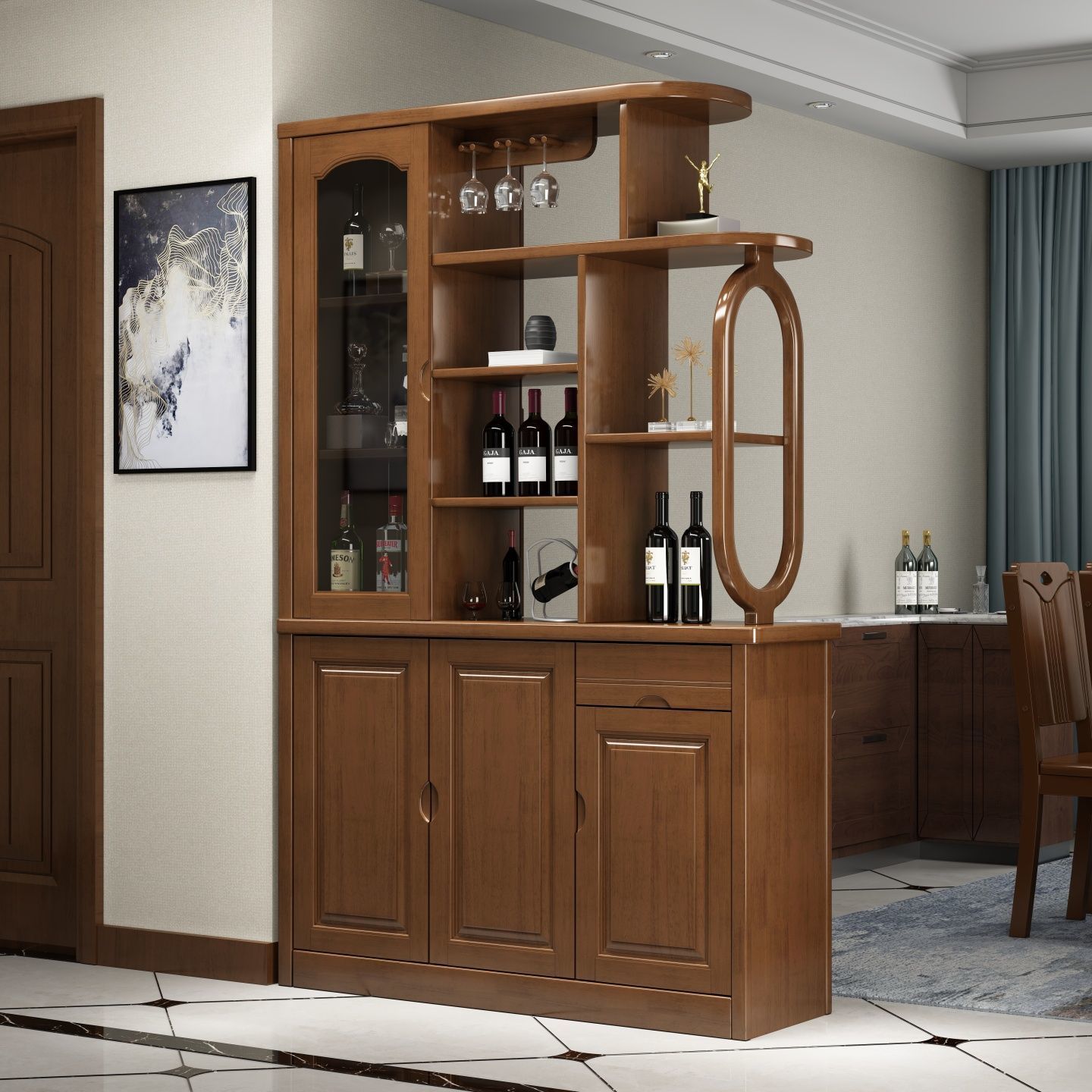 Modern Home Furniture Solid Wood Sideboard Dining Room Side Cabinet Buffet for Kitchen Dining Room Hotel Furniture Cabinet
