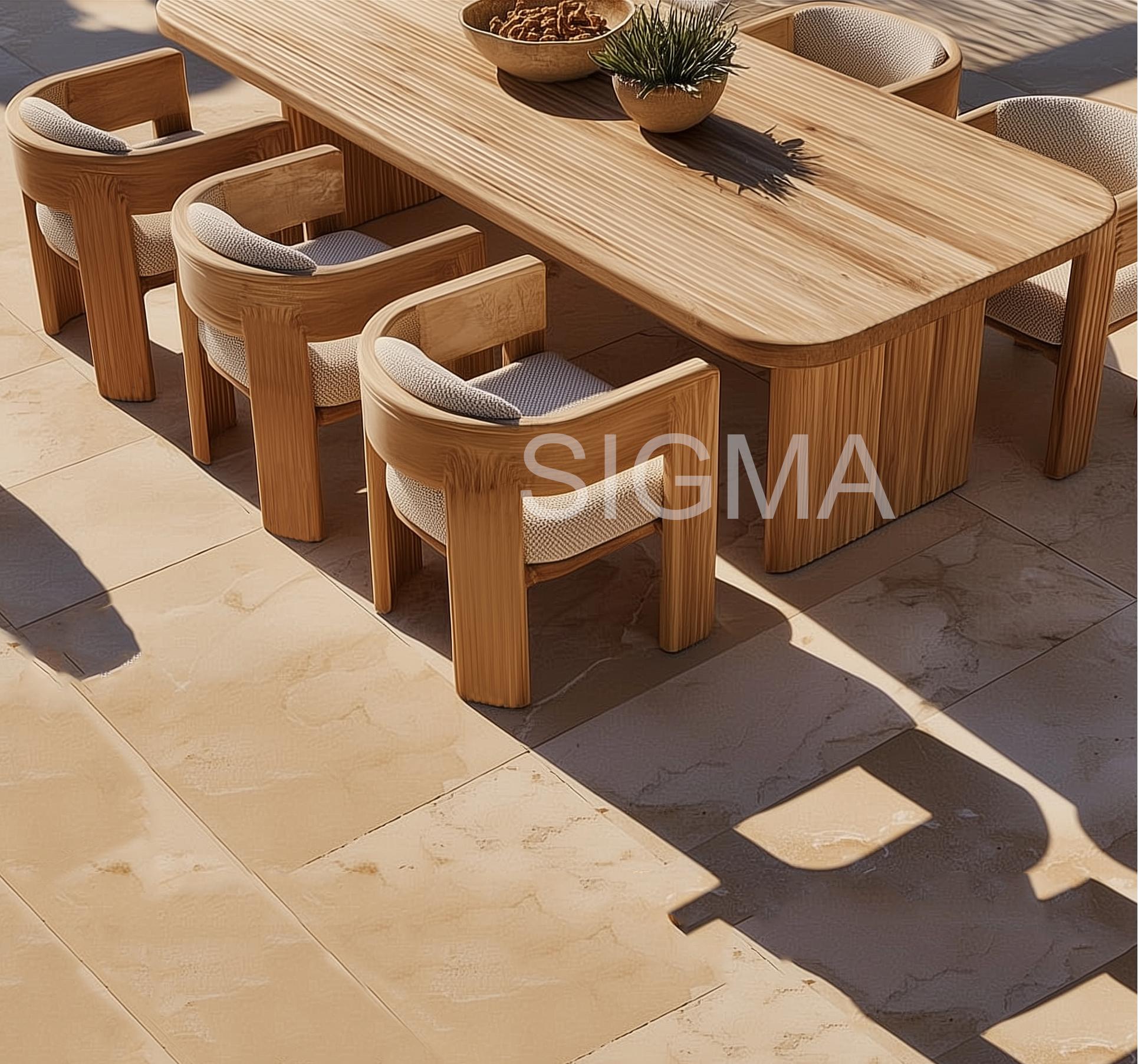 Sigma OEM Elegant Country Garden Teak Sofa Chair Set Furniture