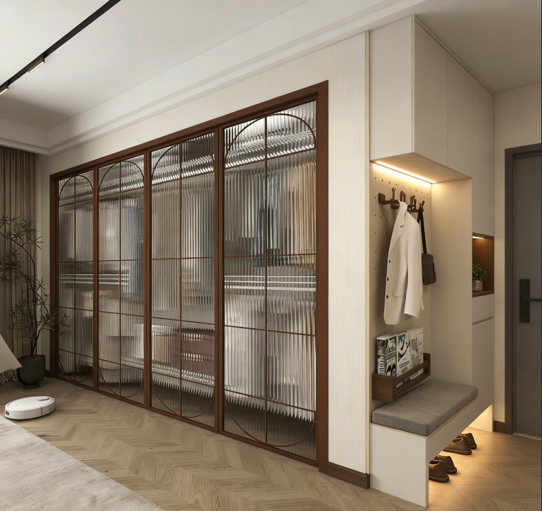 Walk in Closet Wooden Wardrobe Complete Set With Hanging Rods Shoe Racks Drawer Organizers and Tie Compartments for Large Spaces