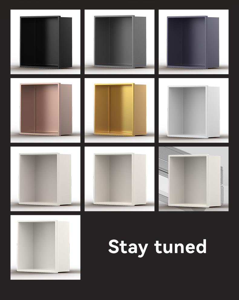 Cove or niche Stainless steel niche bathroom, built-in metal bathroom toilet with built-in storage shelves
