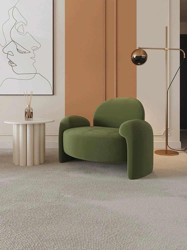 Modern Luxurious Multi-function Accent Chair with Velvet Reclining Function Wood Material Home Furniture for Living Room