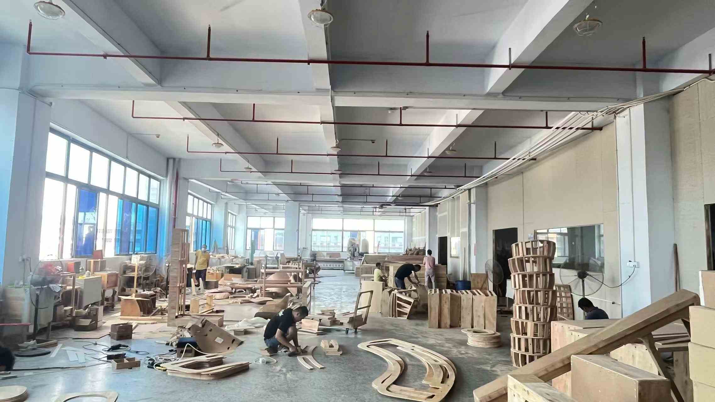 Furniture frame assembly process showing joinery and structural construction