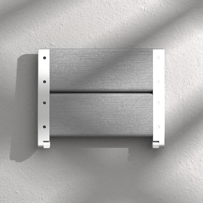 Aluminum Alloy &amp; Wooden Foldable Wall-Mounted Shoe Bench with Storage for Entryway Bathroom &amp; Hallway