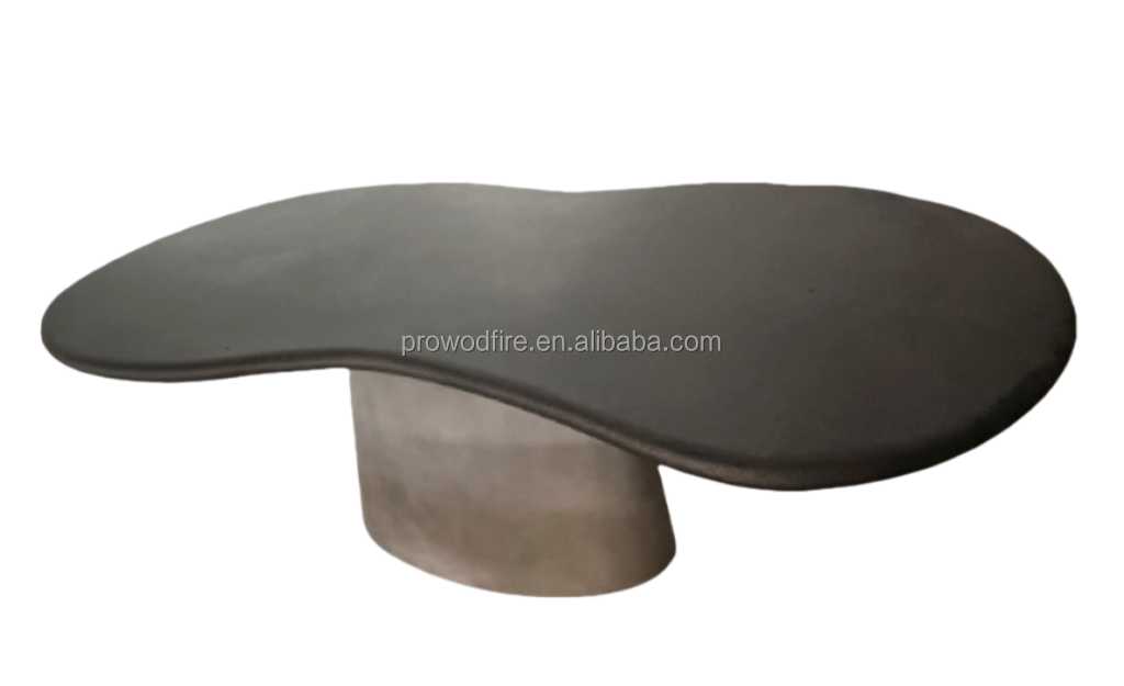 Weatherproof Round Concrete Garden Table Durable Outdoor Patio Dining Table