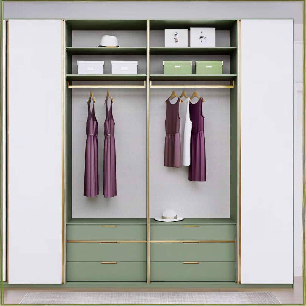 Wardrobes Custom Modern Plywood Wardrobes with Hinged Door System for Bedroom &amp; Closet Spaces