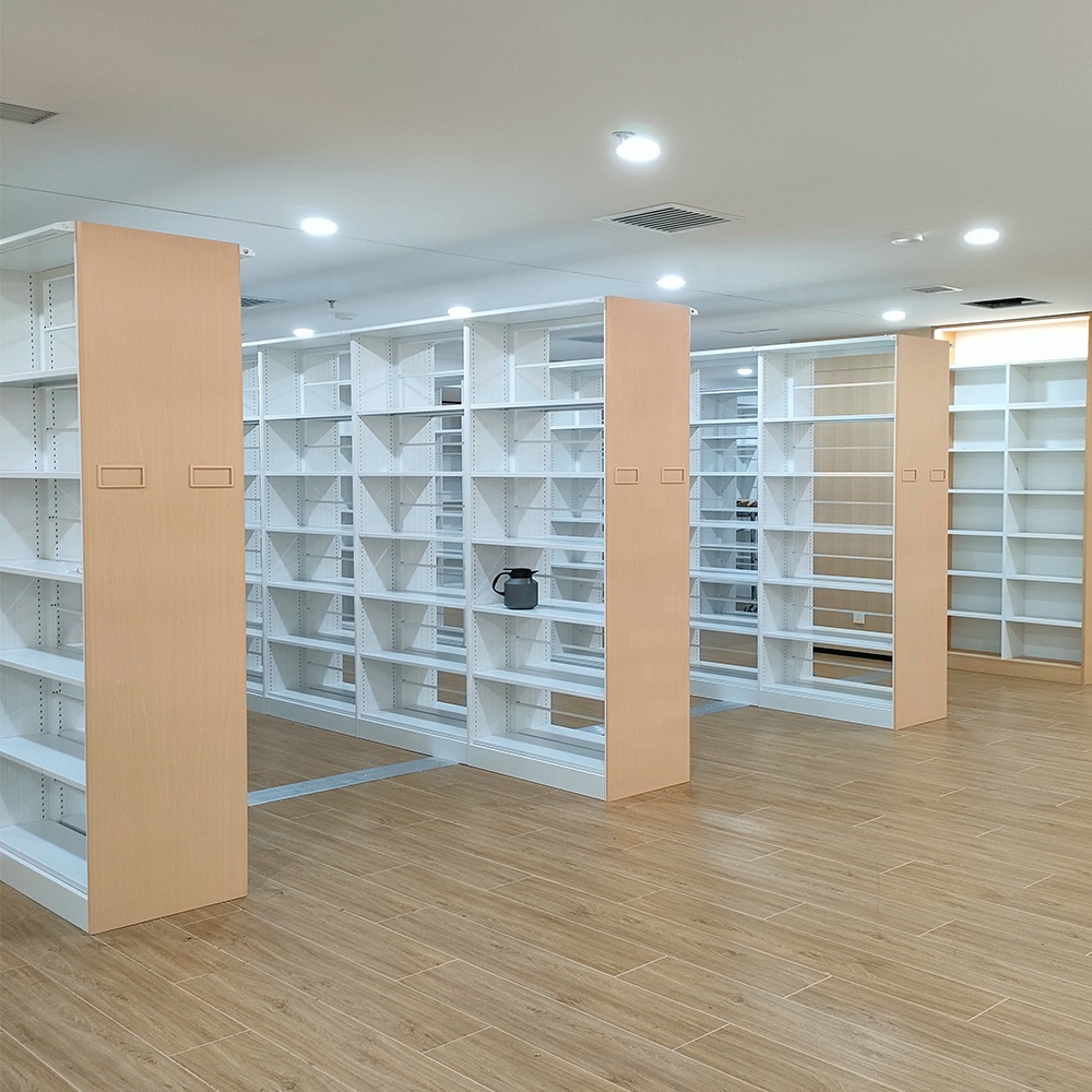 Modern Double-Sided Steel Bookshelves Library Filing Shelving for School Office Use