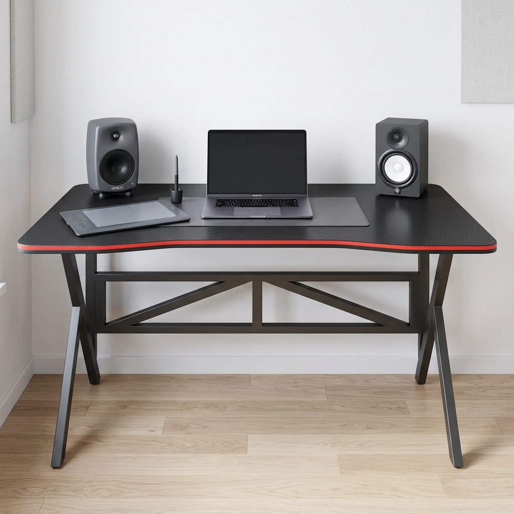 Wholesale Modern Home Furniture K-Shaped Thickened Frame Gaming Table Desk Groove Design Desktop Esports Computer Table
