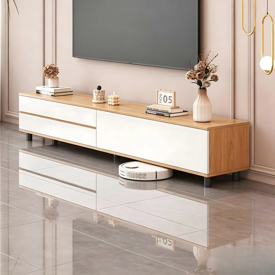 Modern Media Console for Living Room with Hidden Storage Compartments