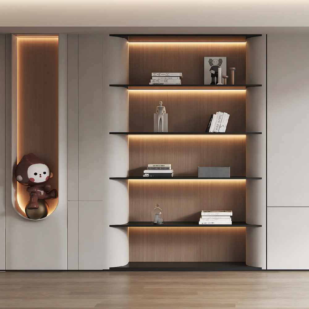Custom Contemporary Wood Modular Eco-Friendly Bookcases for Living Room Hotel Office Use