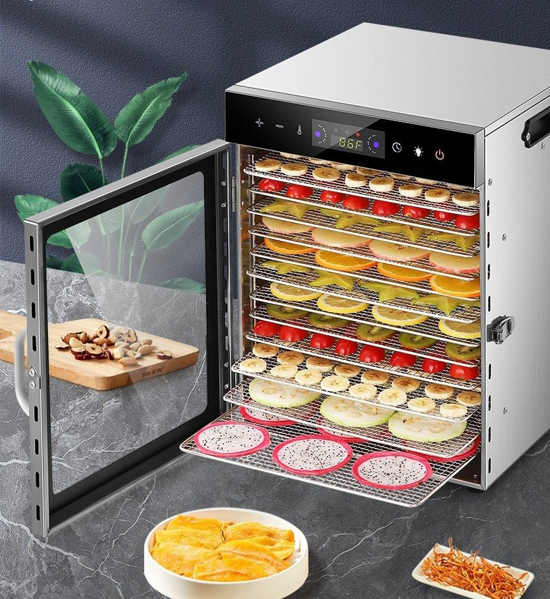 12 Layer Commercial Fruit and Vegetable Dryer Machine 800W Large Capacity Food Dehydrator