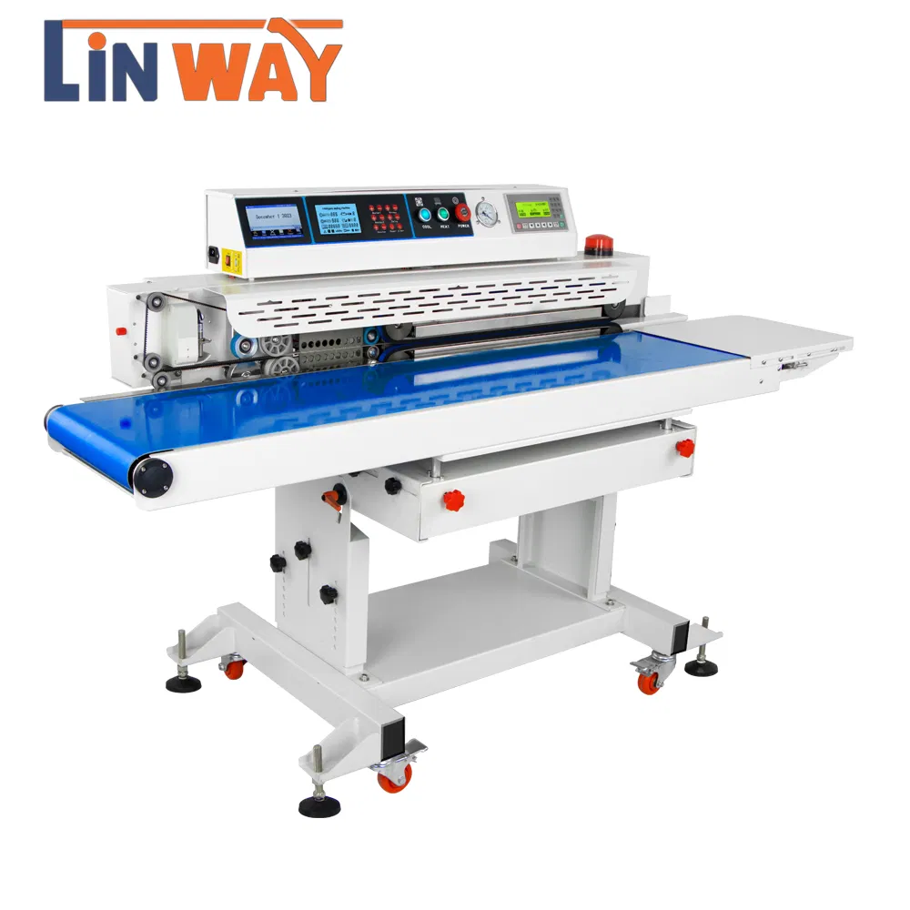New Heavy Duty Horizontal Continuous Bag Pouch Vacuum Band Sealer Machine
