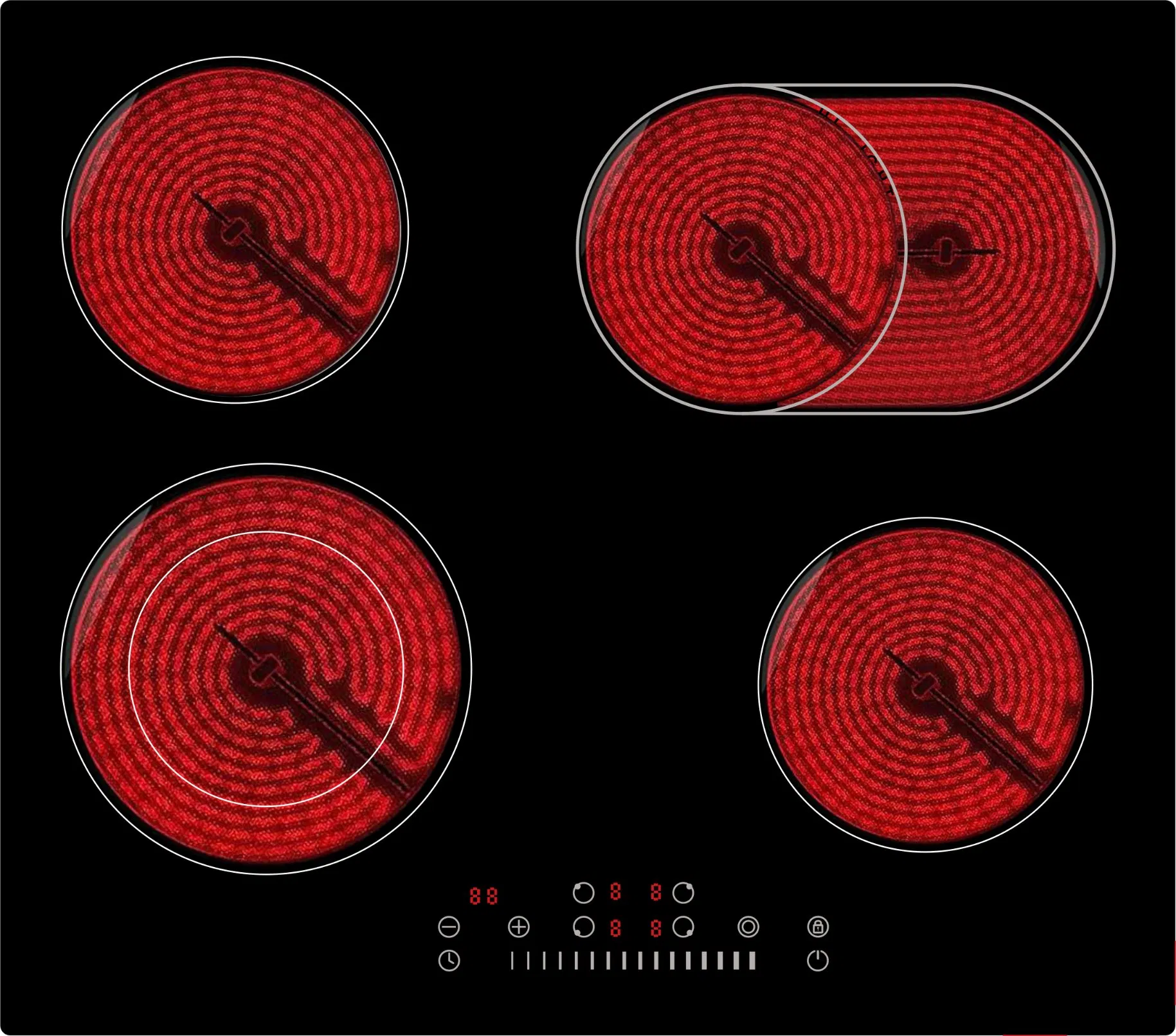 European Electric Cooktop with Ceramic Induction