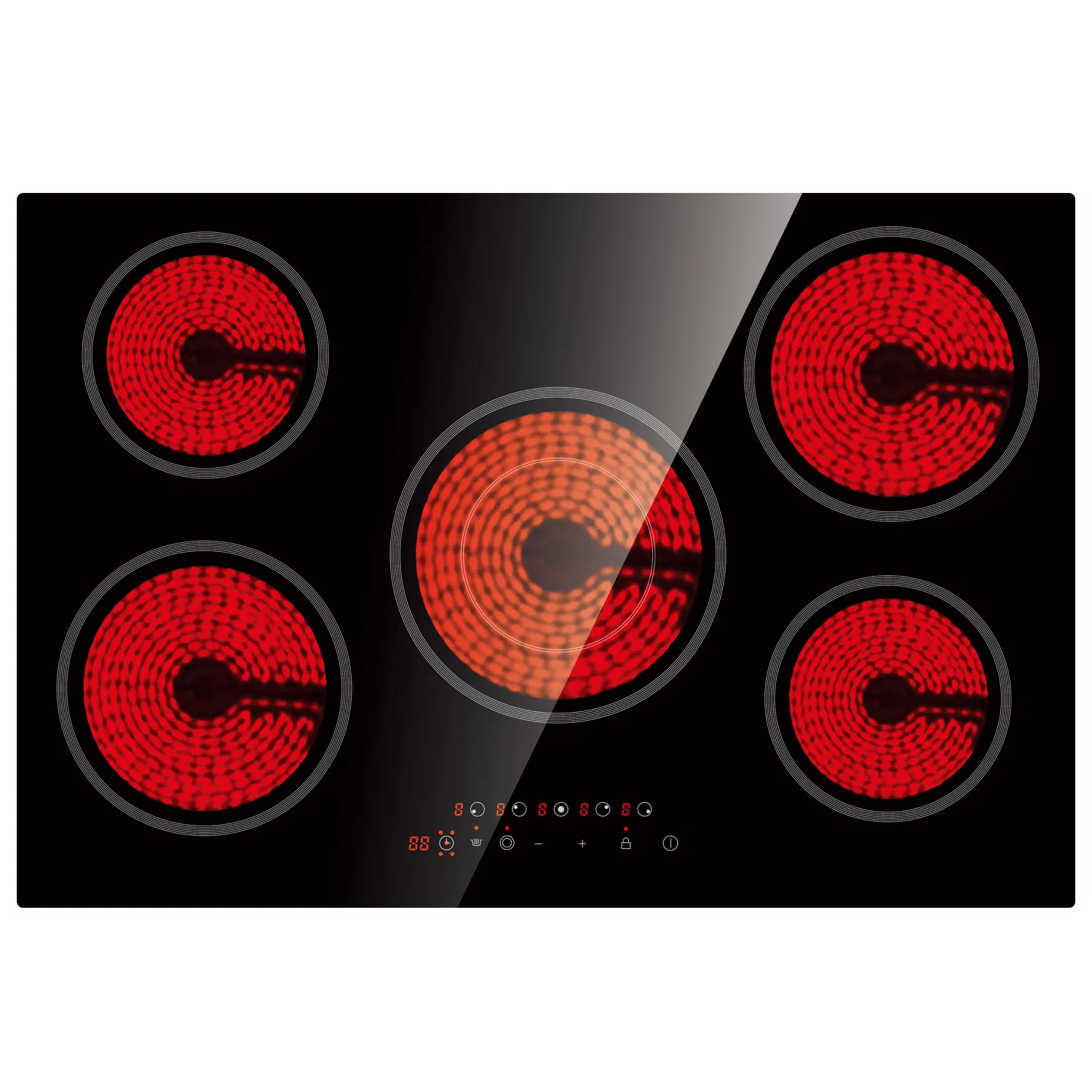 Home Appliance Electric Ceramic Stove Infrared Cooker Built-in 5 Burner Induction Cooktop