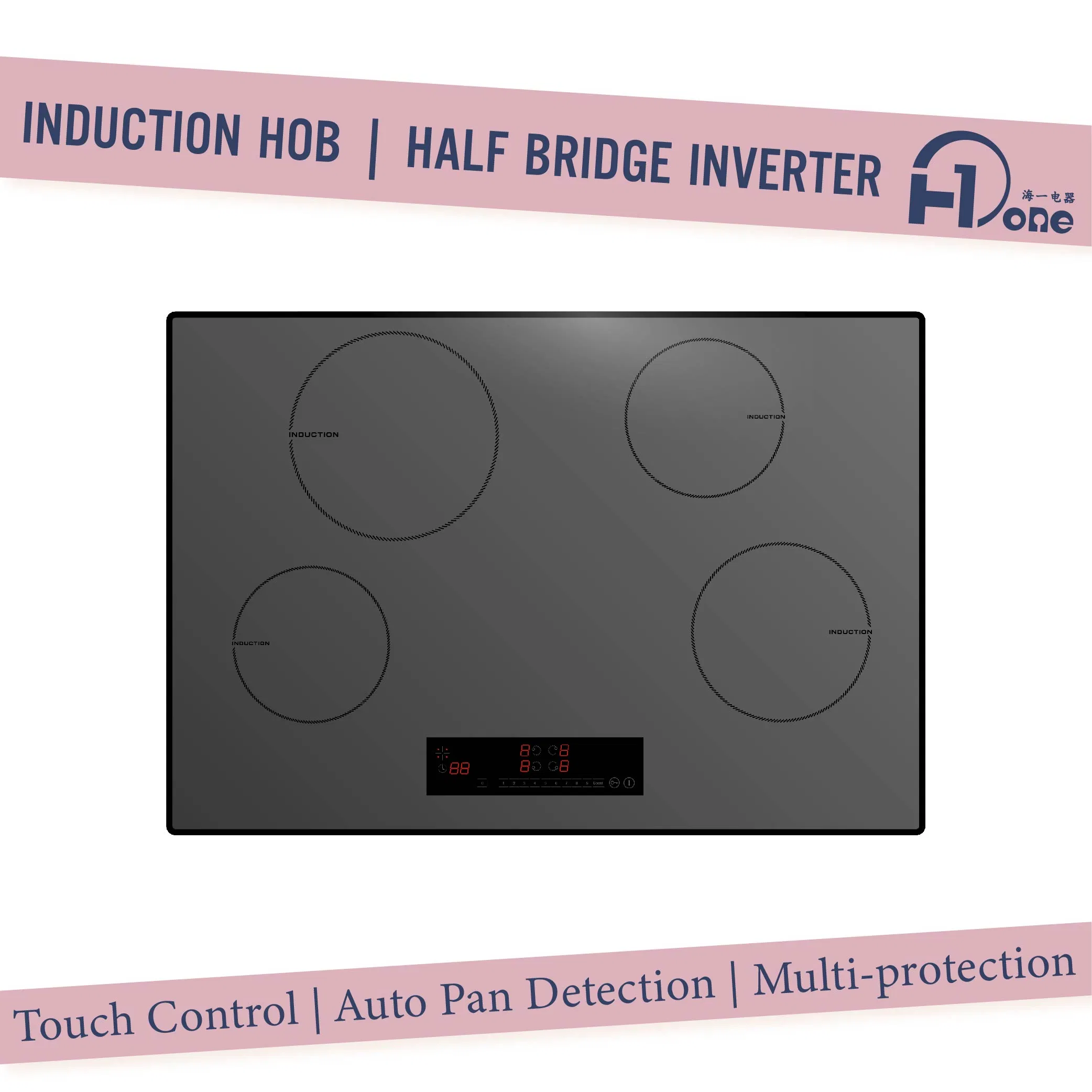 Energy-Efficient Induction Cooktop Features 4 Cooking Zones in Black 30''