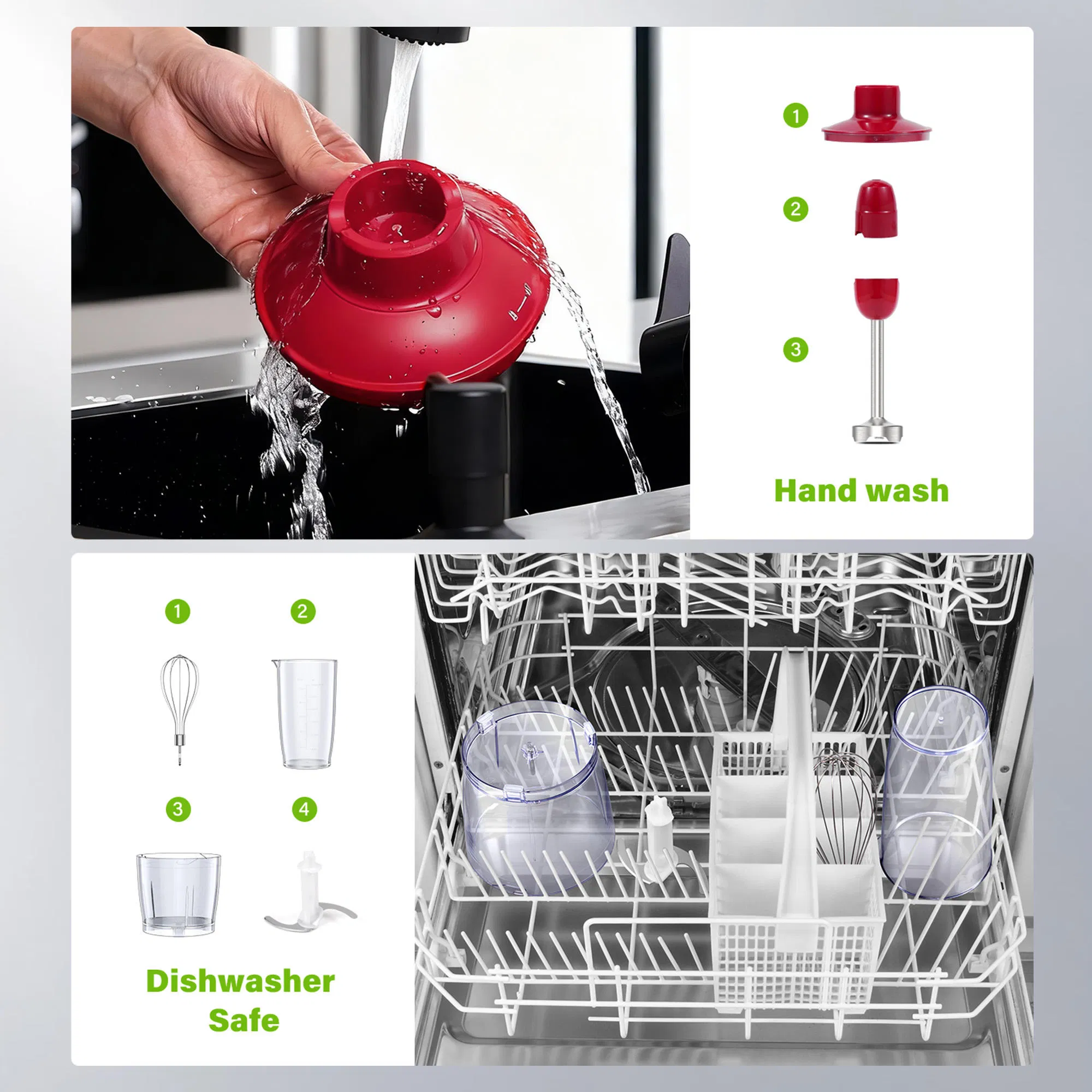 High Speed Handheld Electric Stick Immersion Hand Blender Mixer Juicer Chopper Frother