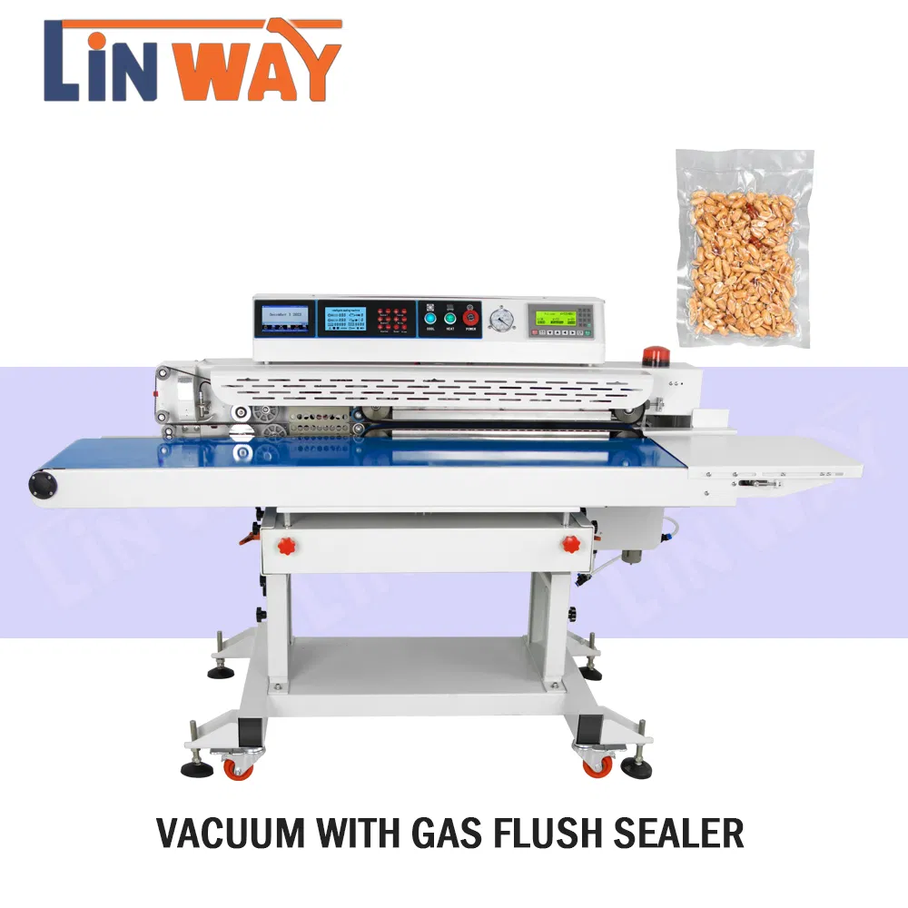 New Heavy Duty Horizontal Continuous Bag Pouch Vacuum Band Sealer Machine