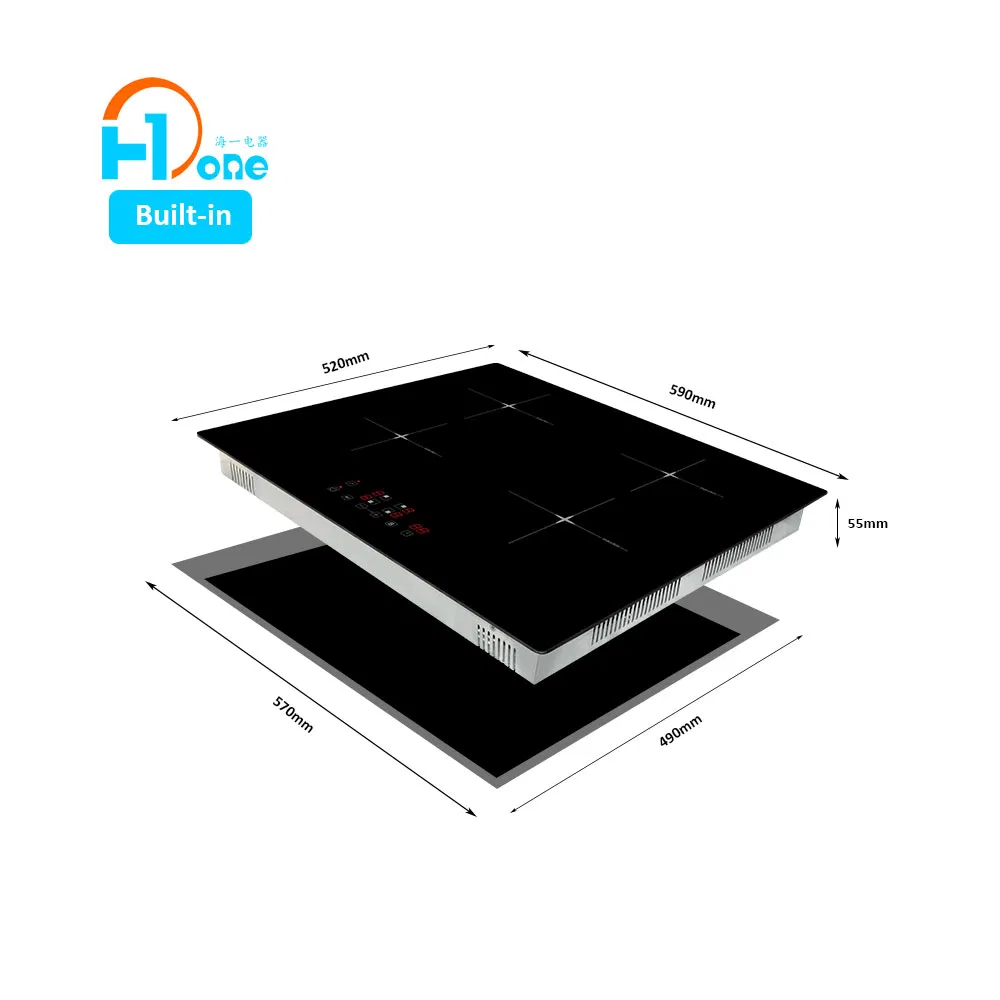 Factory Sale 220V Induction Cooktop 4 Burner for Countertop with Touch Display