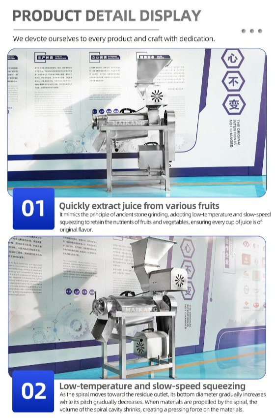 Electric Screw Crushing Ginger Vegetable Squeeze Juicer Juice Extractor Machine Automatic Slag Juice Separation Equipment