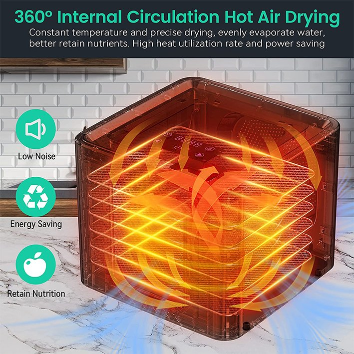 Customized Logo Stainless Steel Home Electric Fruit Food Dehydrator