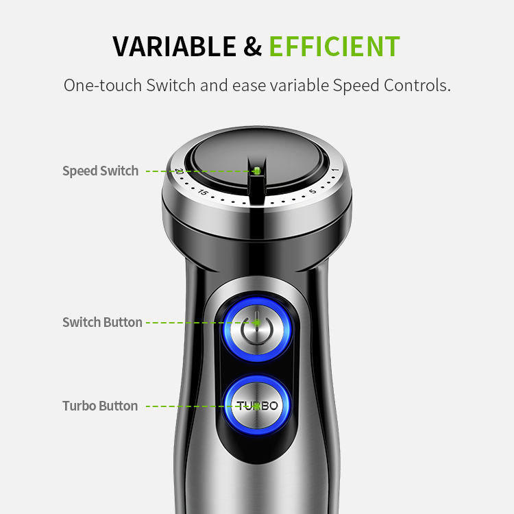 Save Gdor Chopper Titanium Blades Immersion Blender 5 in 1 Hand Blender 10oow Heavy Duty Motor Egg Whisk Mixer