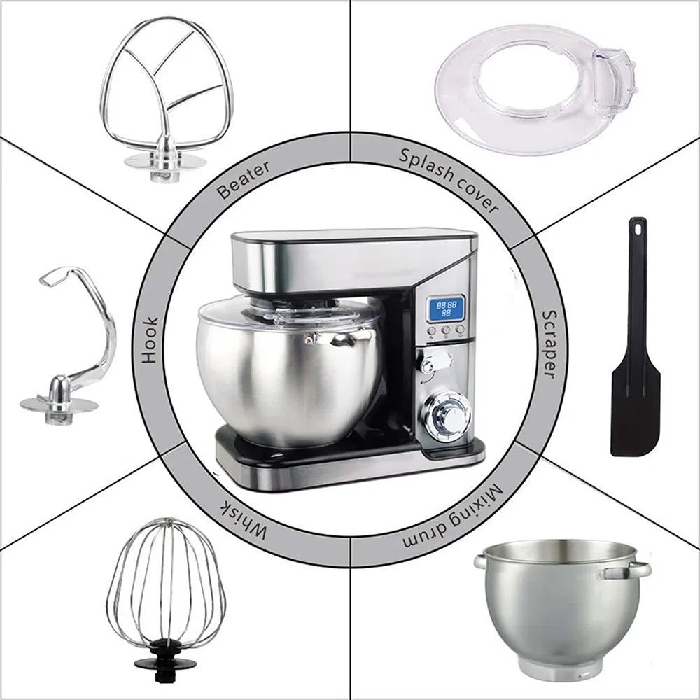 2000W Stand Egg Mixer with LED Display and 5L-10L Stainless Steel Bowl