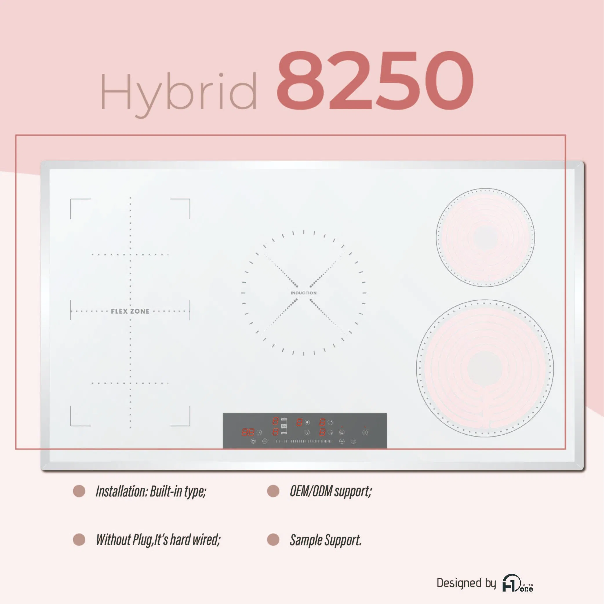 Hybrid Induction Premium 2 in 1 Five Burner Electric Induction - Infrared Ceramic Hob Cooker Cooktop