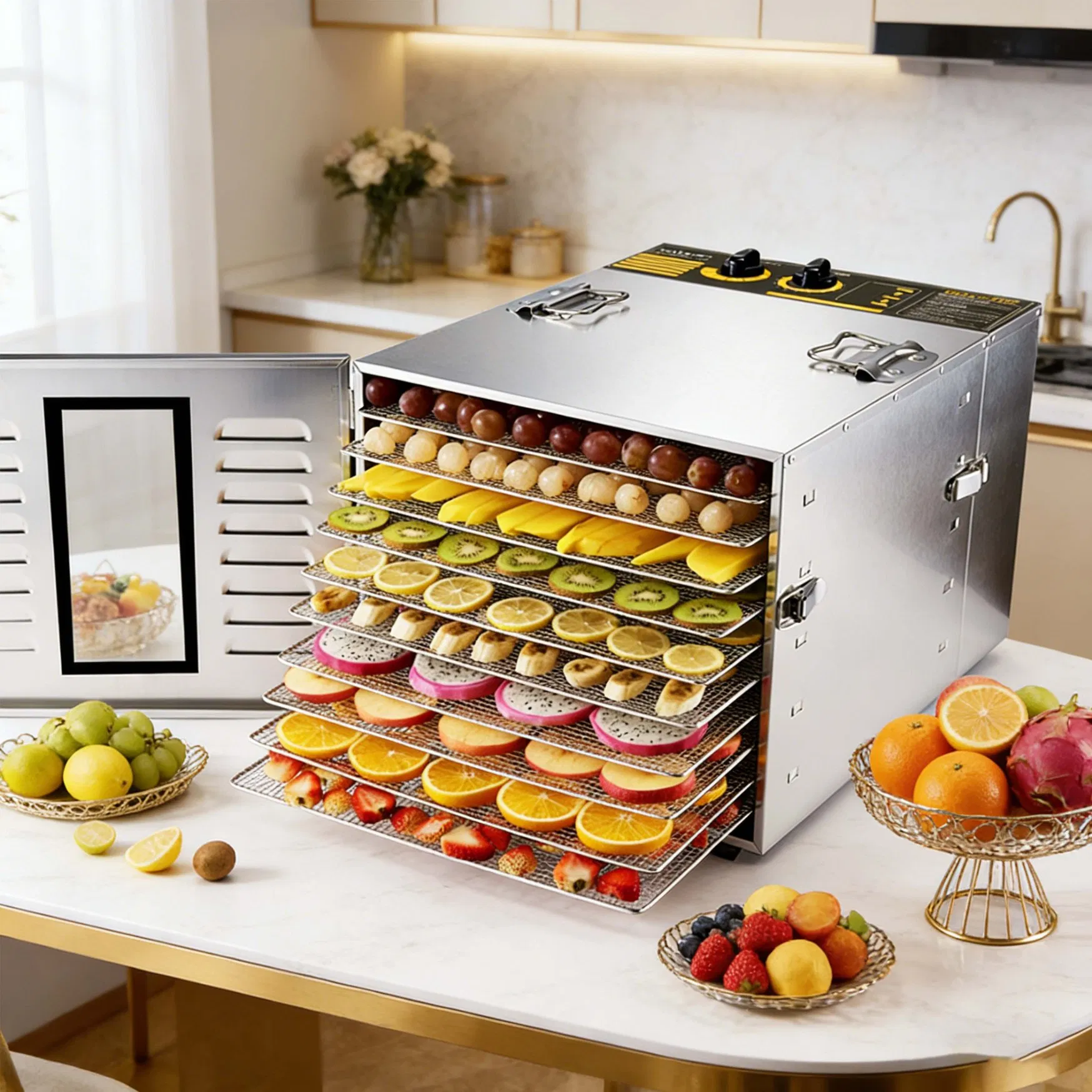 220V Kitchen Appliances Electric Meat Drying Machine Fruit Dryer 10 Tray Food Dehydrator