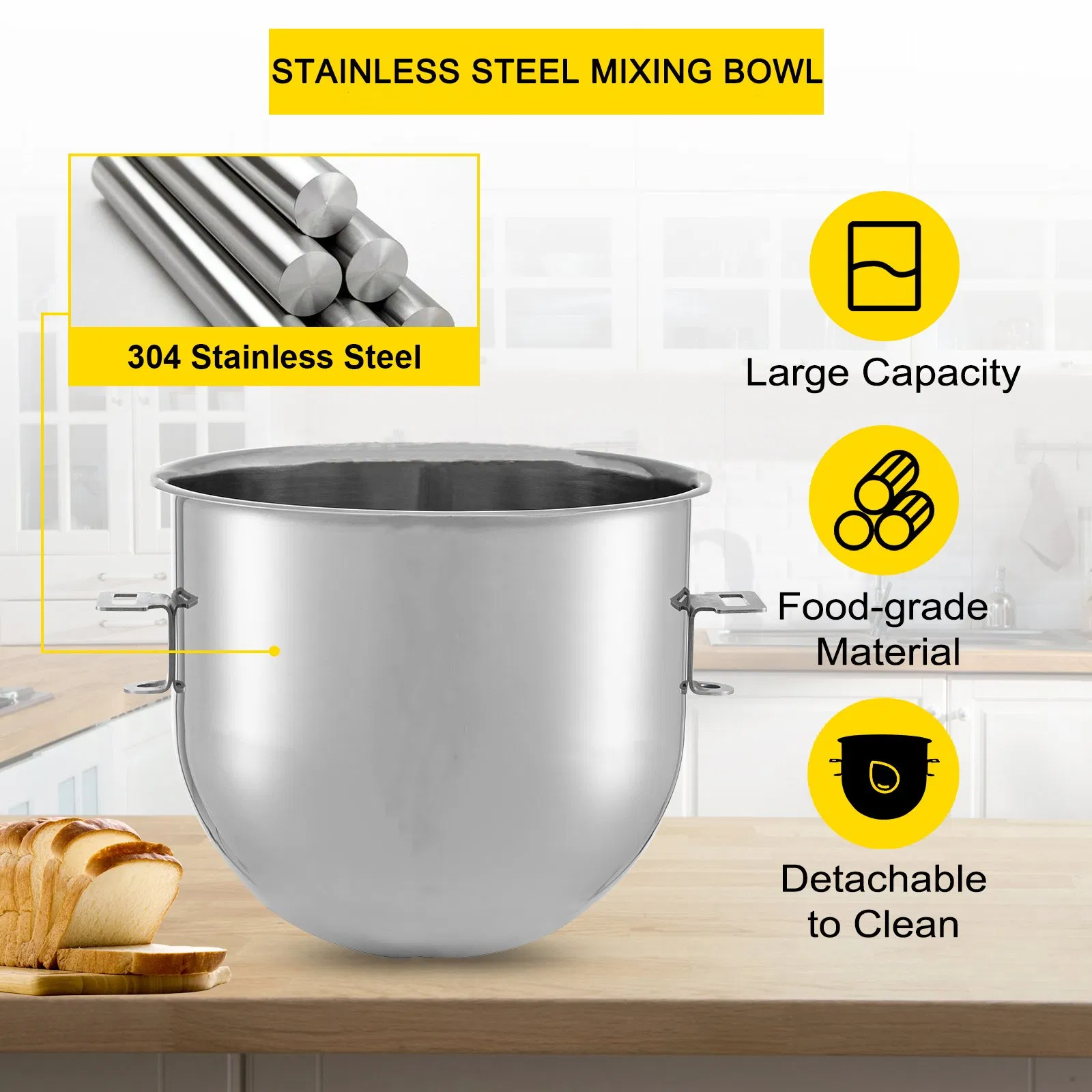 Multi-Functional Planetary Stand Mixer and Kitchen Food Mixer for Whipping and Mixing (10E)