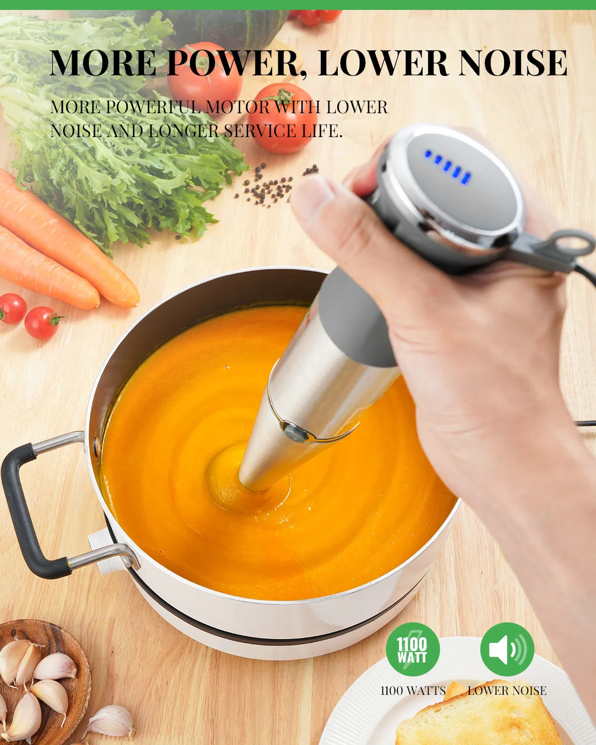 Hand Held Stainless Steelstick Emulsifier for Making Baby Food Soup Immersion Blender