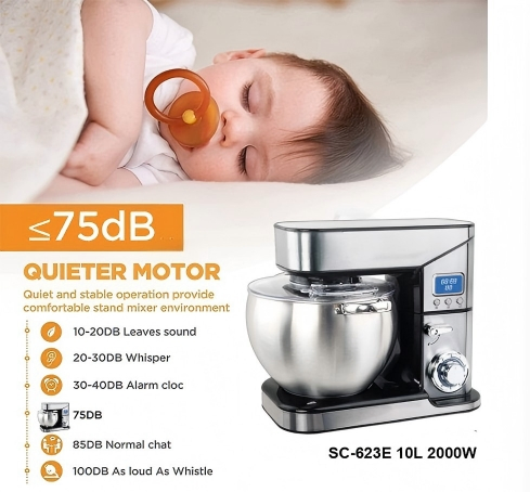 2000W Stand Egg Mixer with LED Display and 5L-10L Stainless Steel Bowl