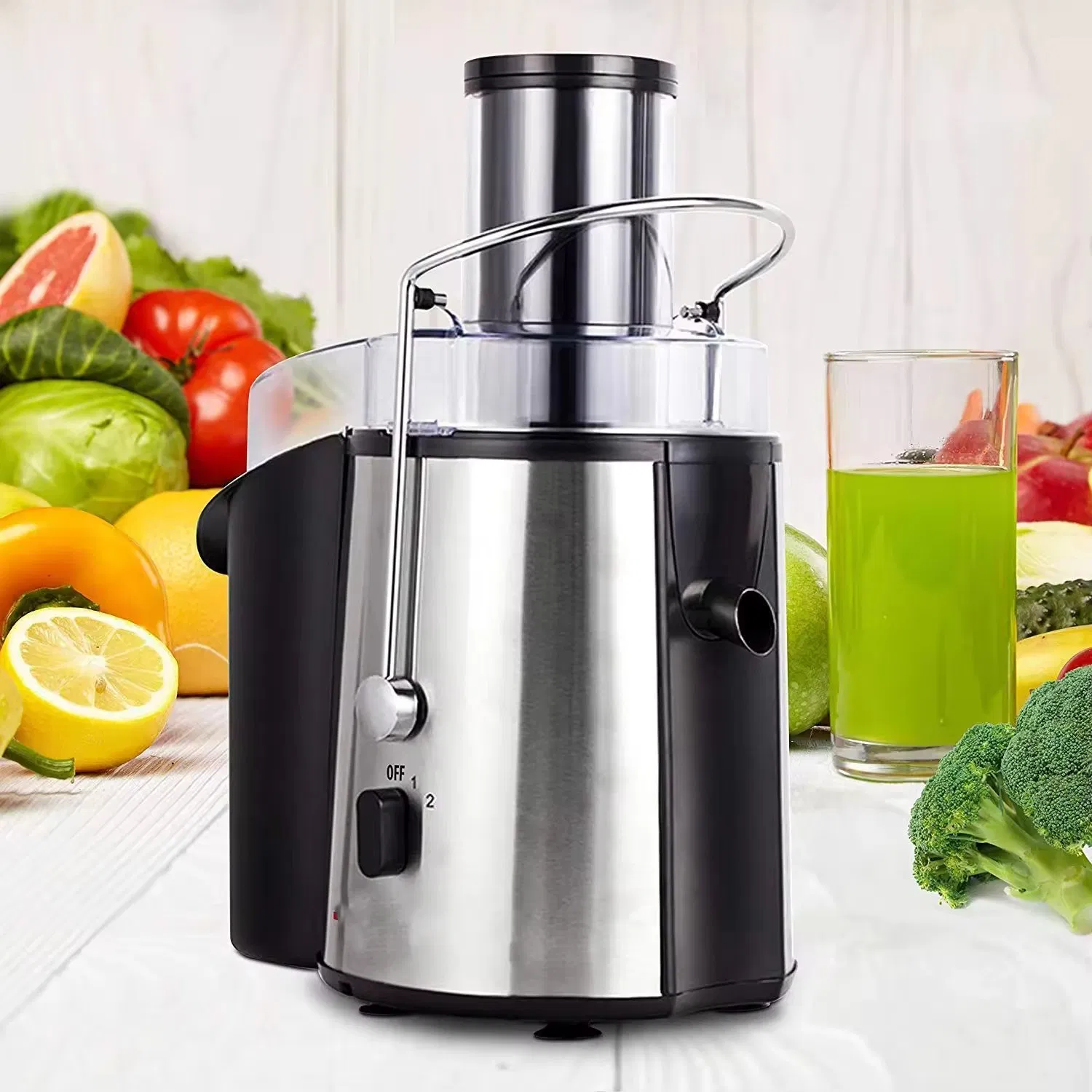 High Quality Automatic Big Mouth Slow Screw Cold Press Juicer Juice Extractor