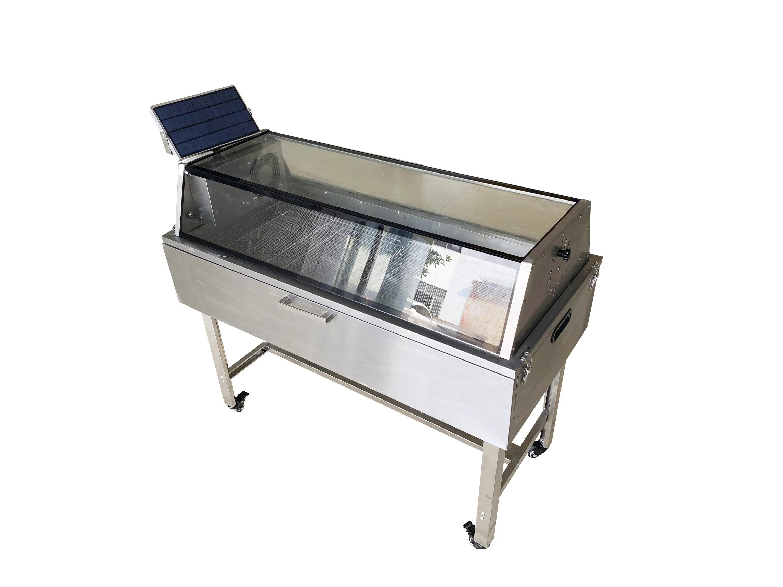 Solar Food Dehydrators with Electric Heating Sources for Fruits, Vegetables and Meat