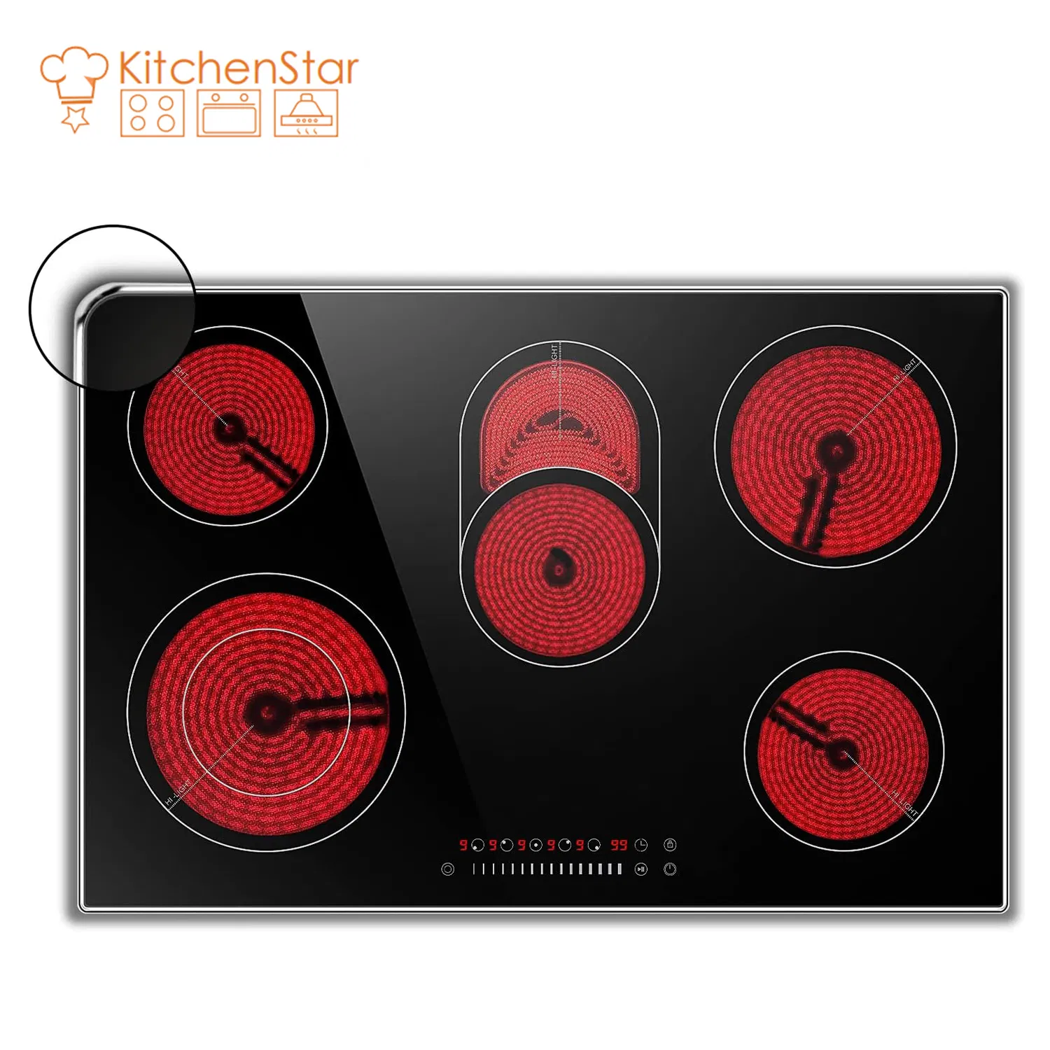 Kitchen Appliance: European Electric Cooktop with Ceramic Induction