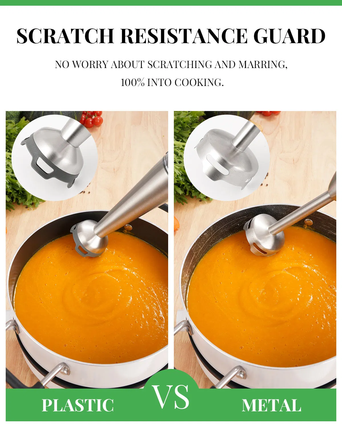 Hand Held Stainless Steelstick Emulsifier for Making Baby Food Soup Immersion Blender