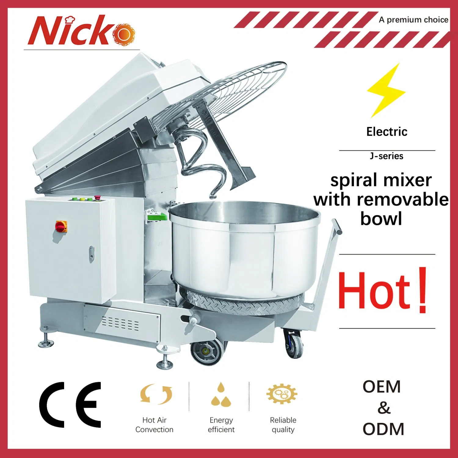 10-200kg 60L-320L Electric Cooking Mini Bread Cake Egg Pizza Bakery Food Baking Bakery Equipment Double Motion Stand Dough Spiral/Planetary Mixing Flour Mixer