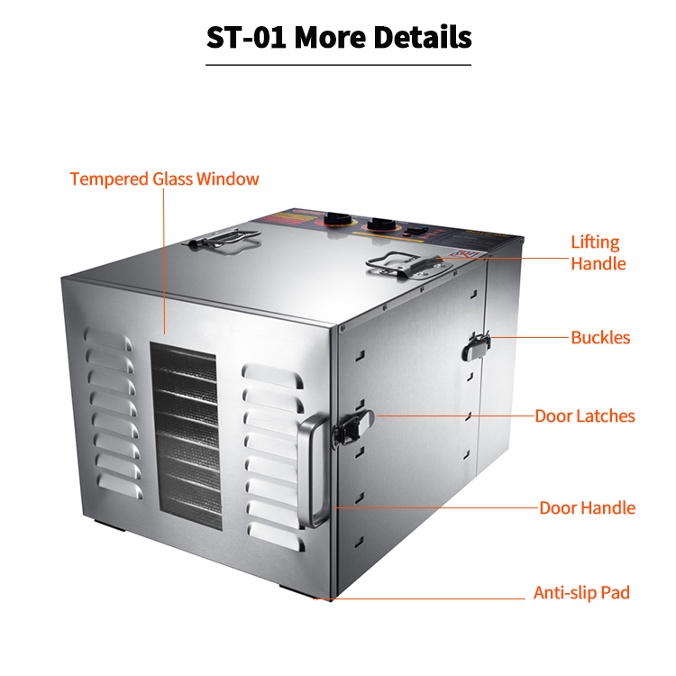 220V Kitchen Appliances Electric Meat Drying Machine Fruit Dryer 10 Tray Food Dehydrator