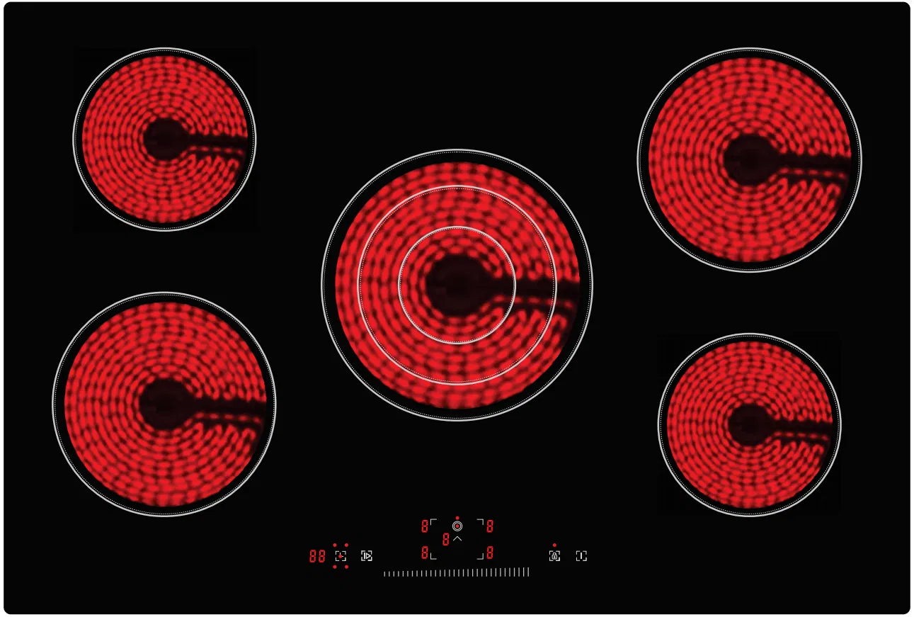Home Appliance Electric Ceramic Stove Infrared Cooker Built-in 5 Burner Induction Cooktop