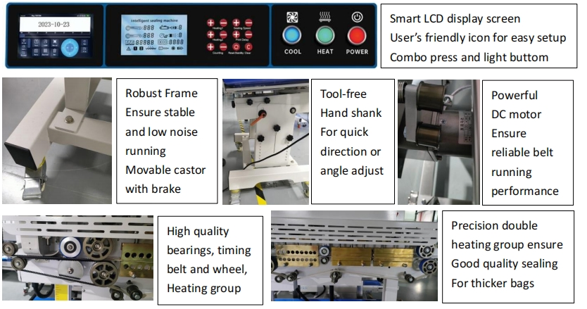 New Heavy Duty Horizontal Continuous Bag Pouch Vacuum Band Sealer Machine
