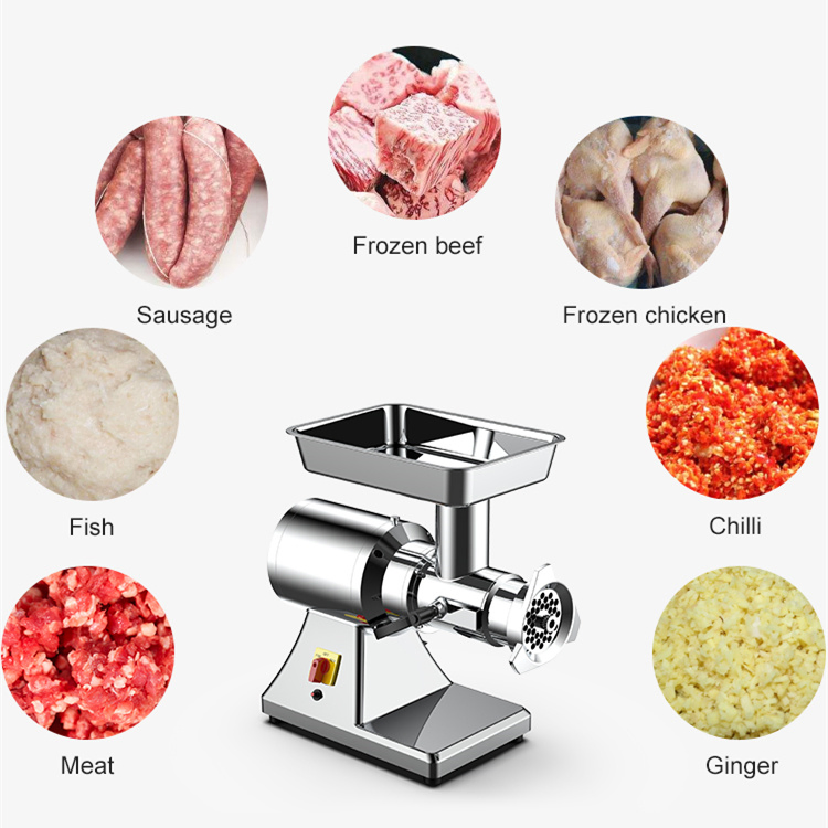 Household 200W Electric Appliance Meat Processor Meat Mincer Commercial Meat Grinder Sausage Maker Stainless Steel