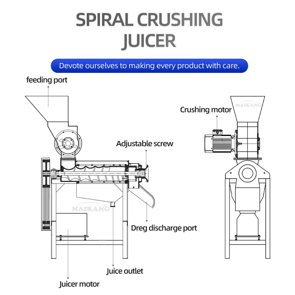 Electric Screw Crushing Ginger Vegetable Squeeze Juicer Juice Extractor Machine Automatic Slag Juice Separation Equipment