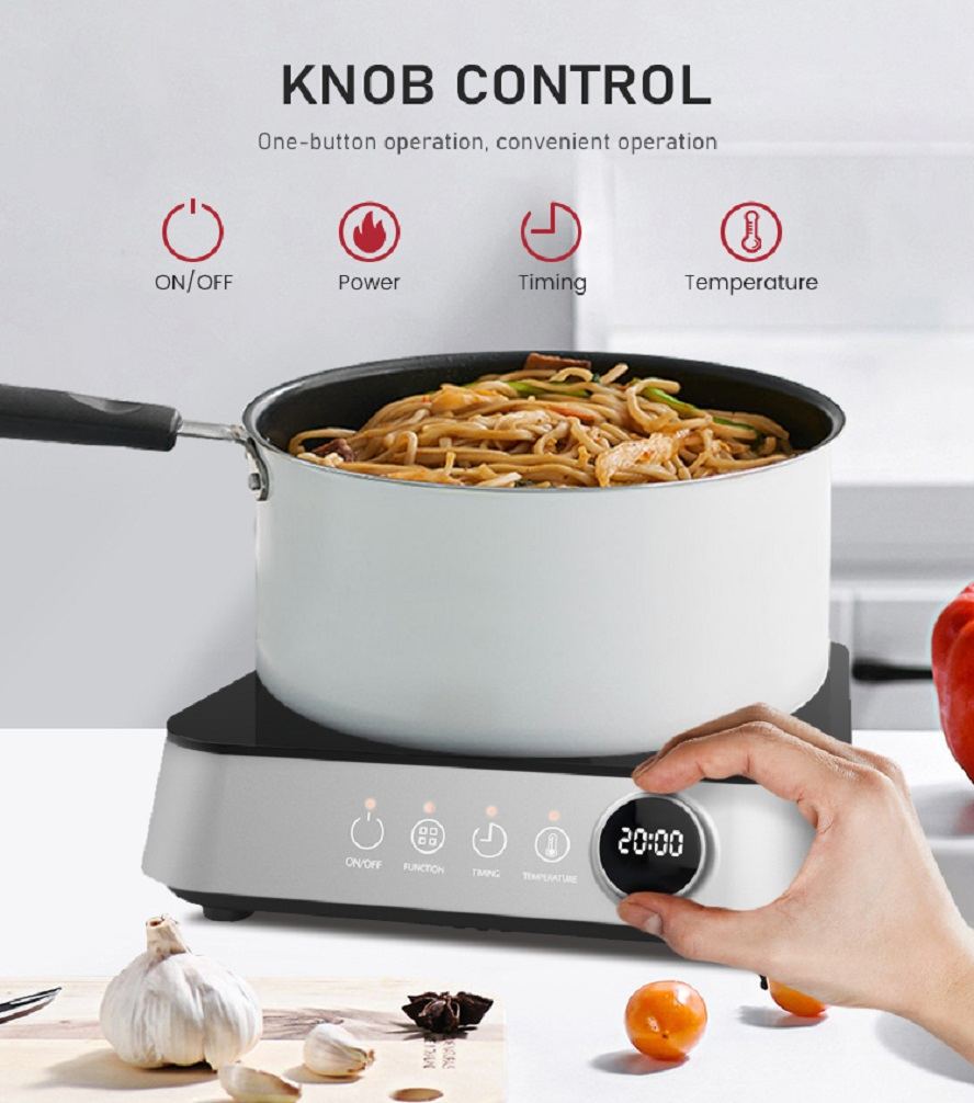 New Design Portable Induction Cooktop with Touch Control Mini 2200W Induction Cooker