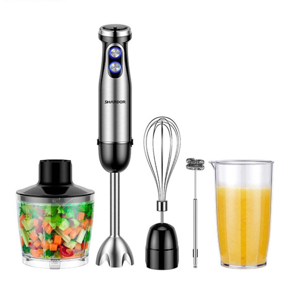 Save Gdor Chopper Titanium Blades Immersion Blender 5 in 1 Hand Blender 10oow Heavy Duty Motor Egg Whisk Mixer