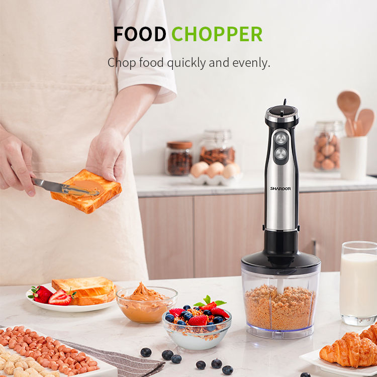 Save Gdor Chopper Titanium Blades Immersion Blender 5 in 1 Hand Blender 10oow Heavy Duty Motor Egg Whisk Mixer