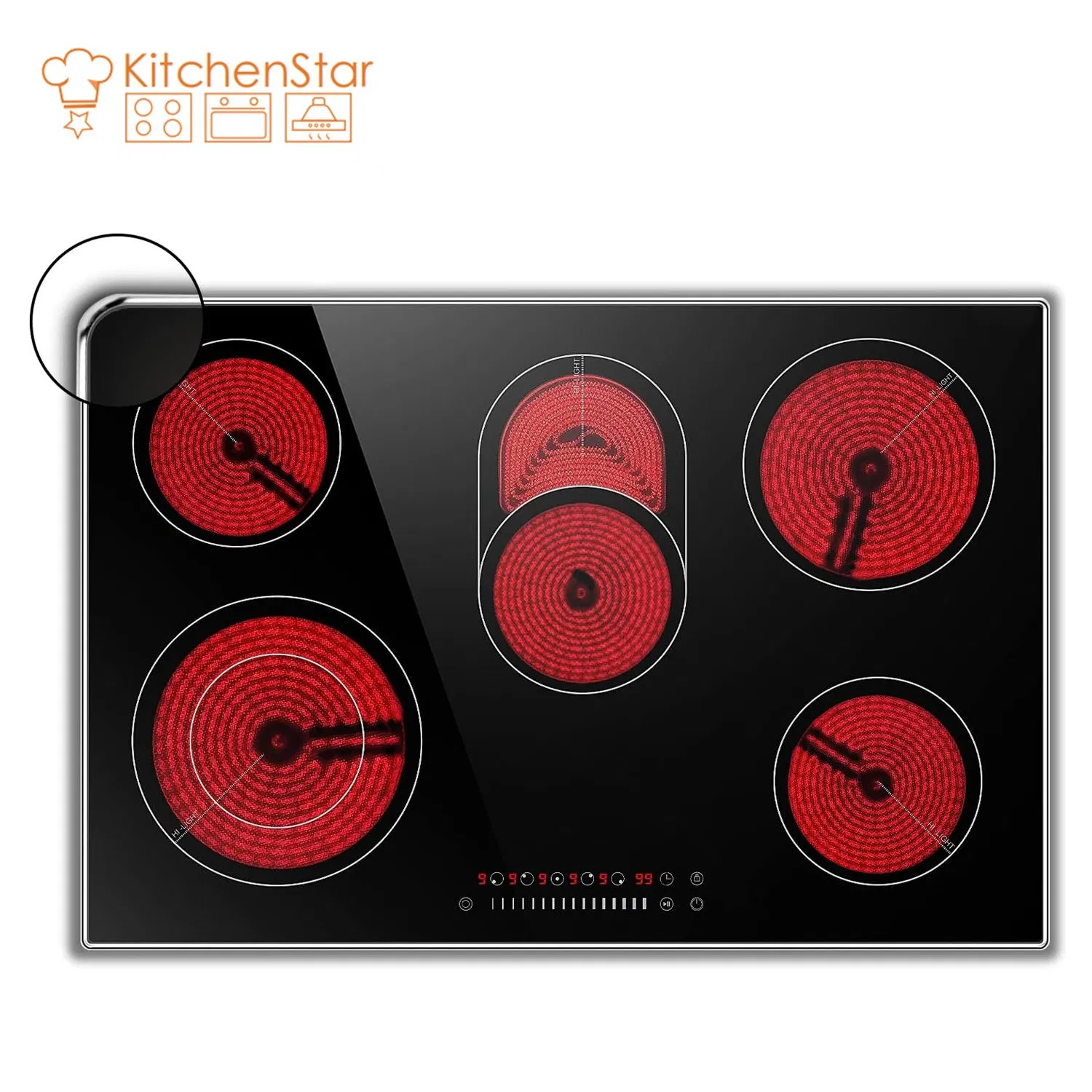 Kitchen Appliance: European Electric Cooktop with Ceramic Induction