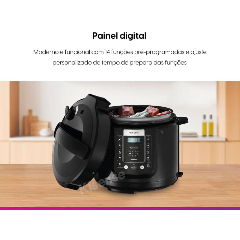 Digital Inox Ppp01p, 6L, Preto Electric Pressure Cooker