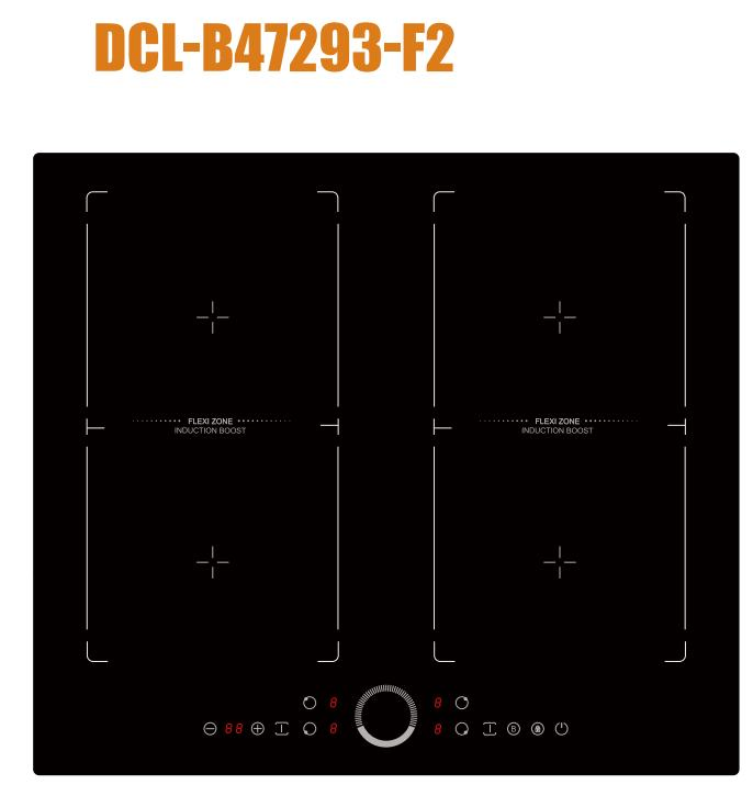 4 Zone 52cm Built-in 4 Burner Induction Cooktop with Ceramic Glass Surface