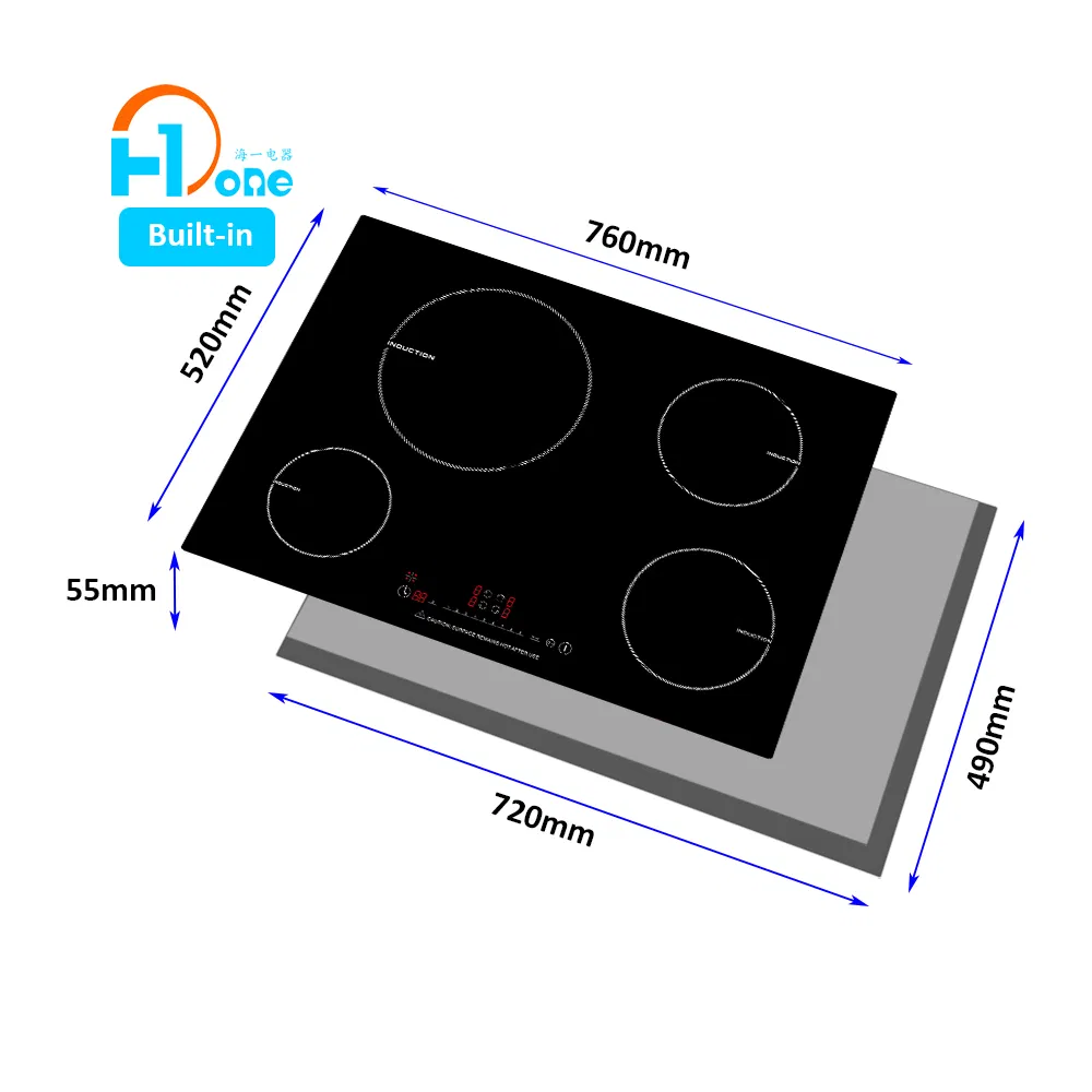 Energy-Efficient Induction Cooktop Features 4 Cooking Zones in Black 30''